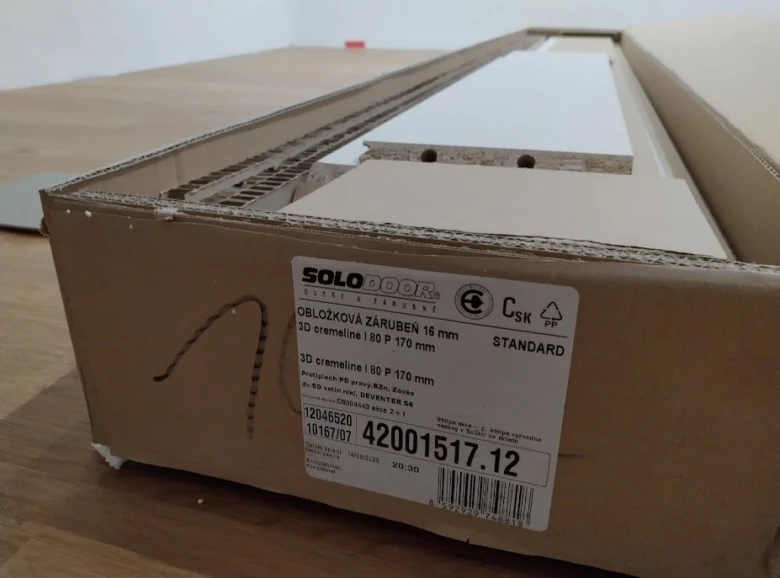 Obal s obložkovou zárubní Solo Door, 3D cremeline, 80 P 170 mm