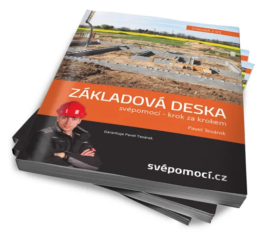 Kniha o základové desce svépomocí s obrázkem staveniště