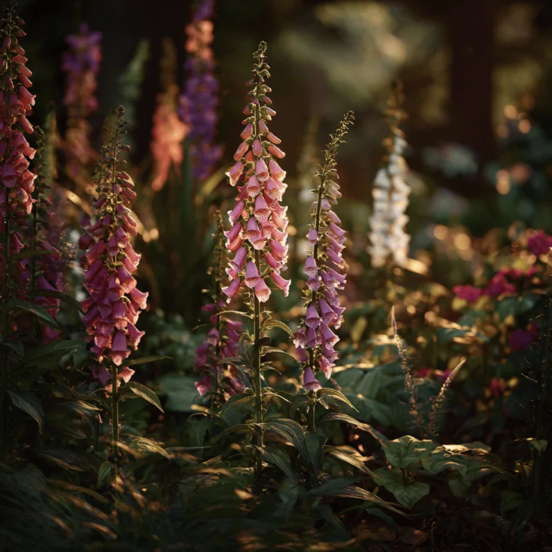 Foxglove flowers in garden