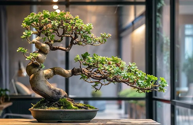 Bonsai z tlustice v keramickém květináči