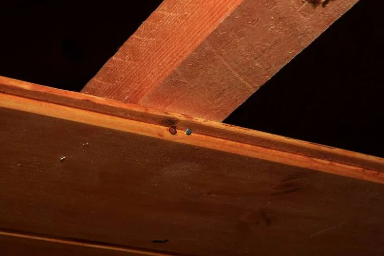Montáž palubek venku – detail dřevěných prken.