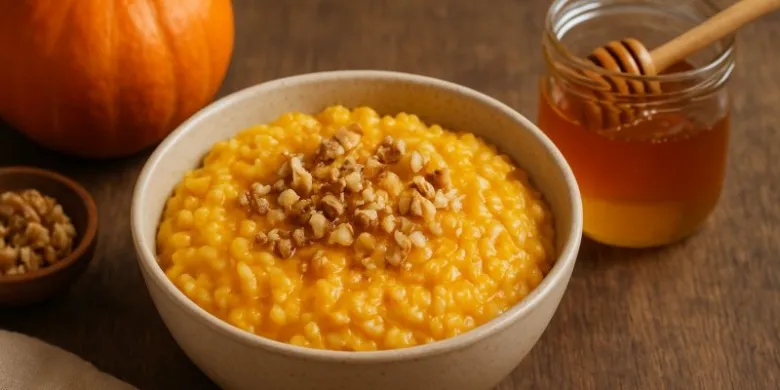 Pumpkinová kaše s vlašskými ořechy a medem