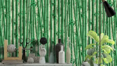 Bamboo wall decor interior